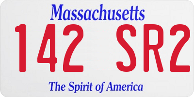 MA license plate 142SR2