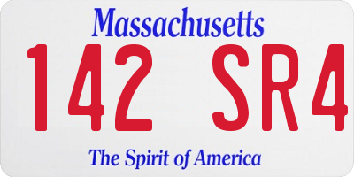 MA license plate 142SR4