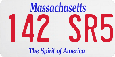 MA license plate 142SR5