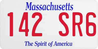 MA license plate 142SR6
