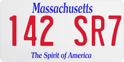 MA license plate 142SR7