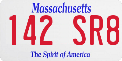 MA license plate 142SR8