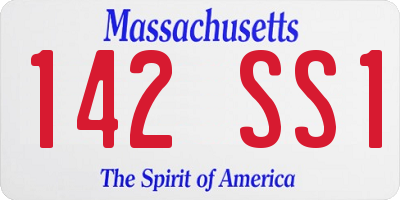 MA license plate 142SS1
