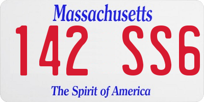 MA license plate 142SS6
