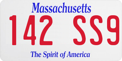 MA license plate 142SS9