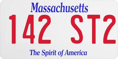 MA license plate 142ST2