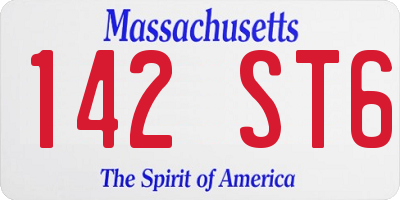 MA license plate 142ST6