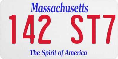 MA license plate 142ST7