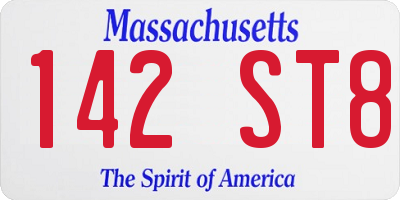 MA license plate 142ST8