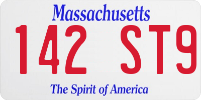 MA license plate 142ST9