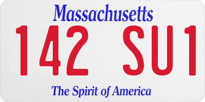 MA license plate 142SU1