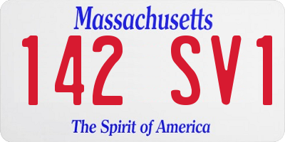 MA license plate 142SV1