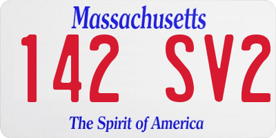 MA license plate 142SV2