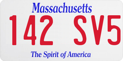MA license plate 142SV5