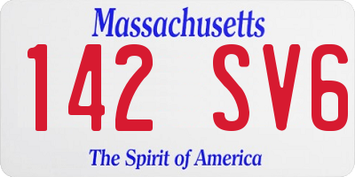 MA license plate 142SV6