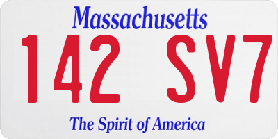 MA license plate 142SV7