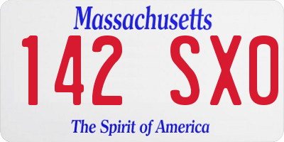 MA license plate 142SX0