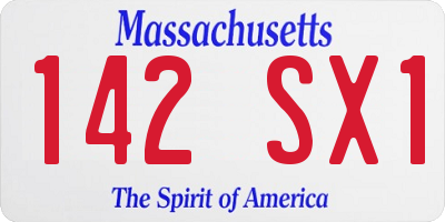 MA license plate 142SX1