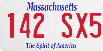MA license plate 142SX5