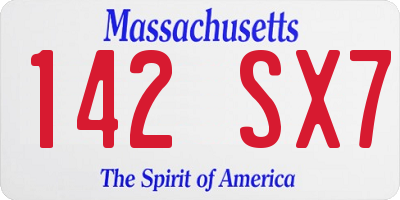 MA license plate 142SX7