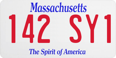 MA license plate 142SY1