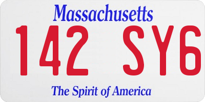 MA license plate 142SY6