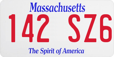 MA license plate 142SZ6