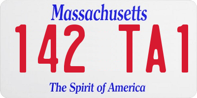 MA license plate 142TA1