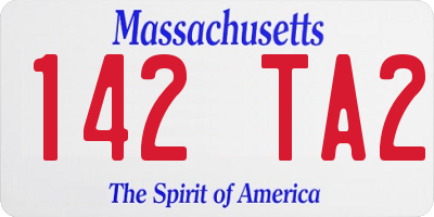 MA license plate 142TA2