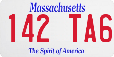 MA license plate 142TA6
