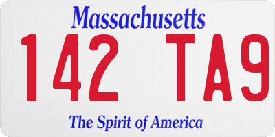 MA license plate 142TA9