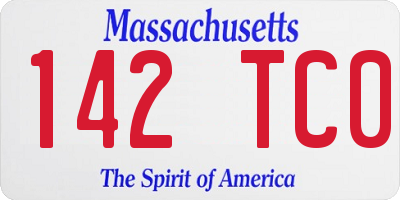 MA license plate 142TC0