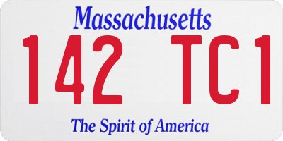 MA license plate 142TC1