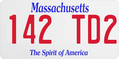 MA license plate 142TD2