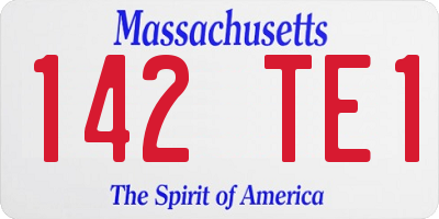MA license plate 142TE1
