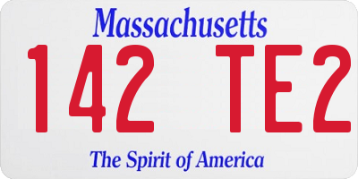 MA license plate 142TE2