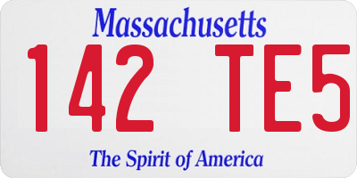 MA license plate 142TE5