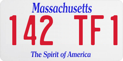 MA license plate 142TF1