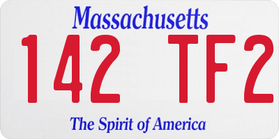 MA license plate 142TF2