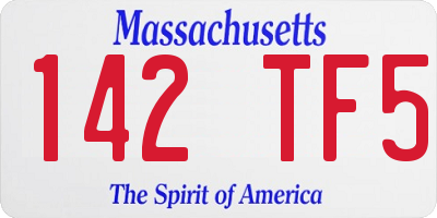 MA license plate 142TF5