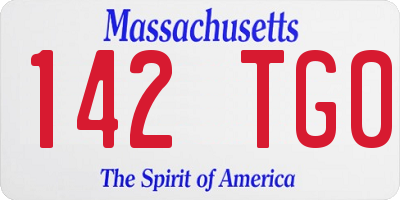 MA license plate 142TG0