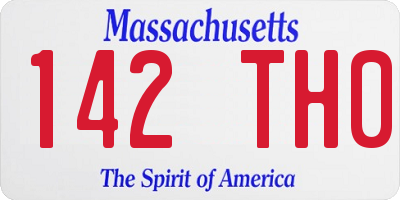 MA license plate 142TH0