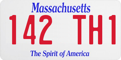 MA license plate 142TH1