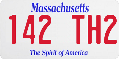 MA license plate 142TH2