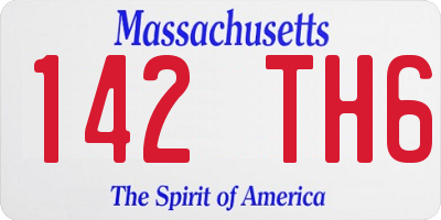 MA license plate 142TH6