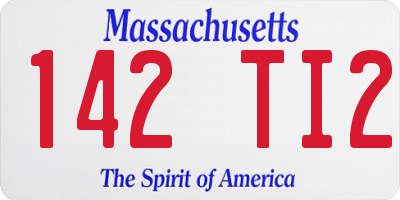 MA license plate 142TI2