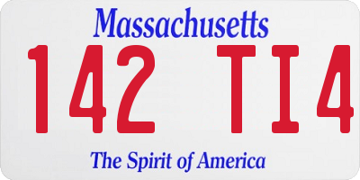 MA license plate 142TI4