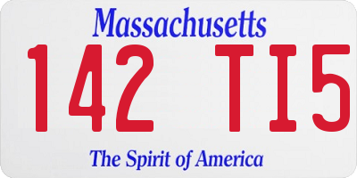 MA license plate 142TI5