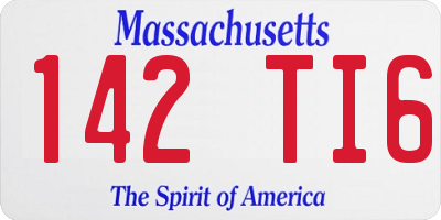 MA license plate 142TI6