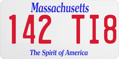 MA license plate 142TI8